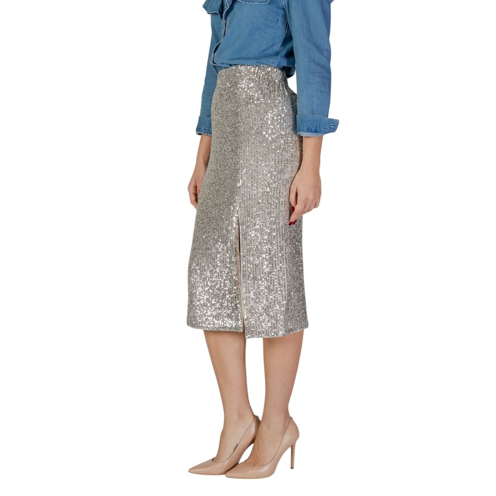 Silver Polyester Skirt