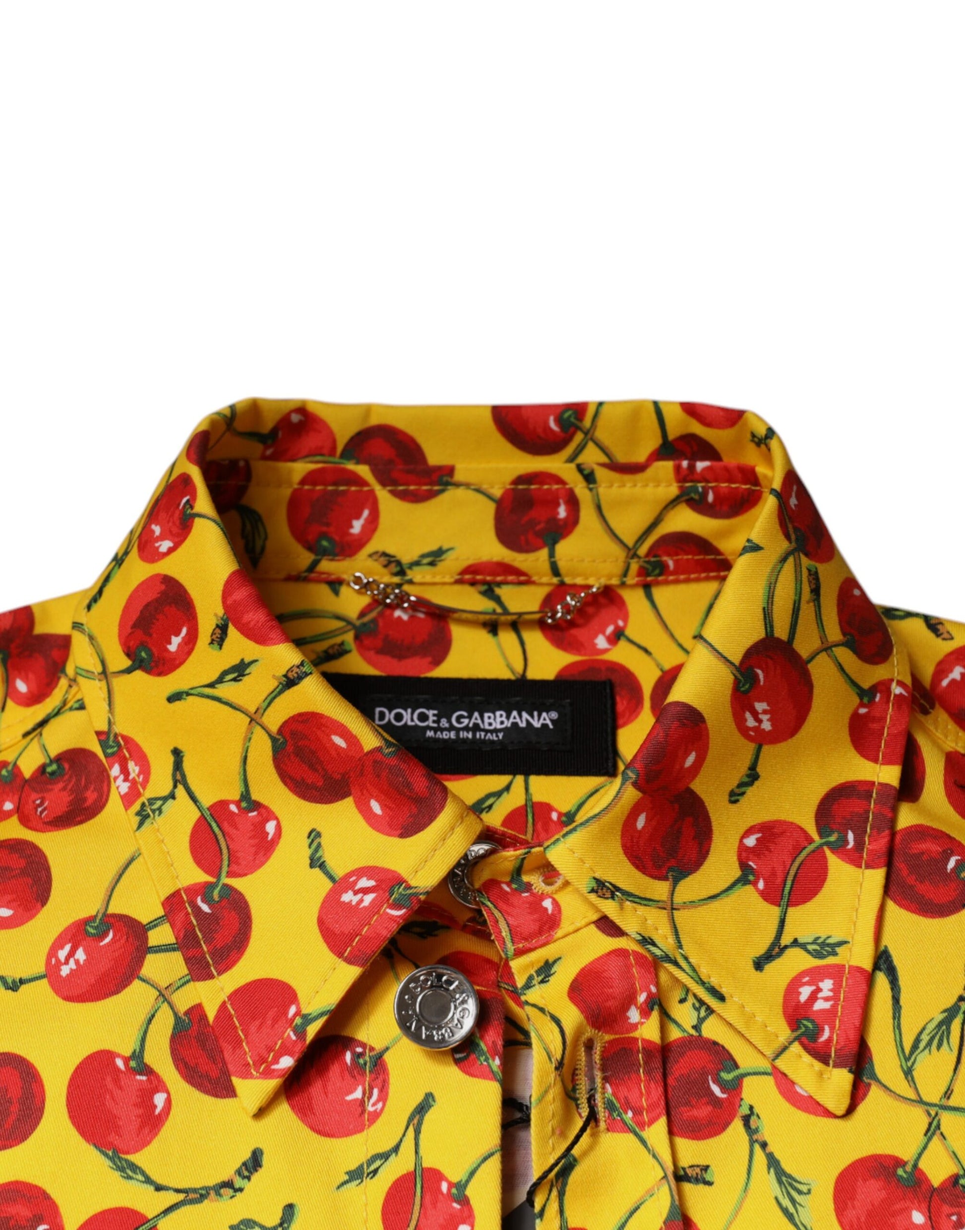 Yellow Cherry Button Down Men Casual Shirt