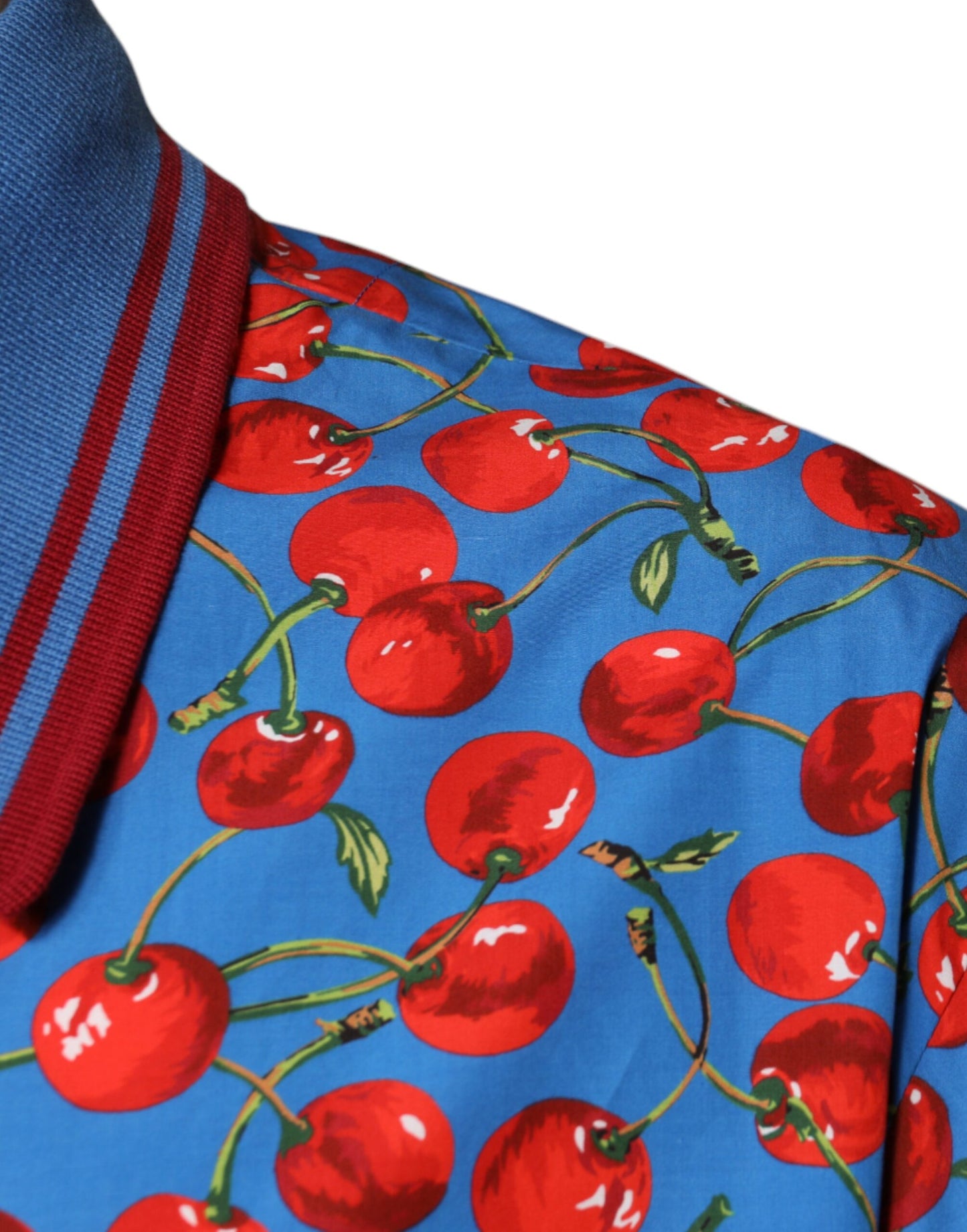 Blue Cherry Cotton Collared Men Polo T-shirt