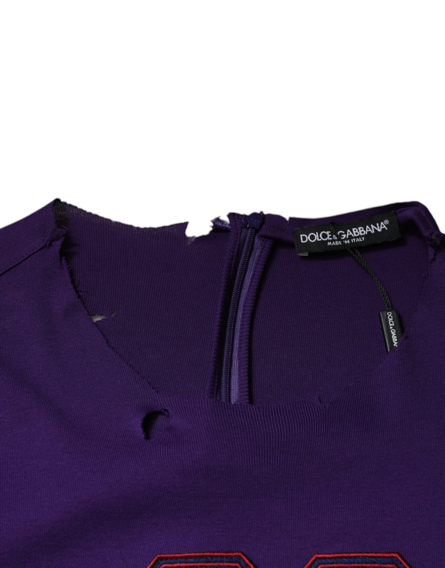 Purple Cotton Round Neck Pullover Men Sweater