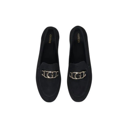 Black Leather Flat Shoe