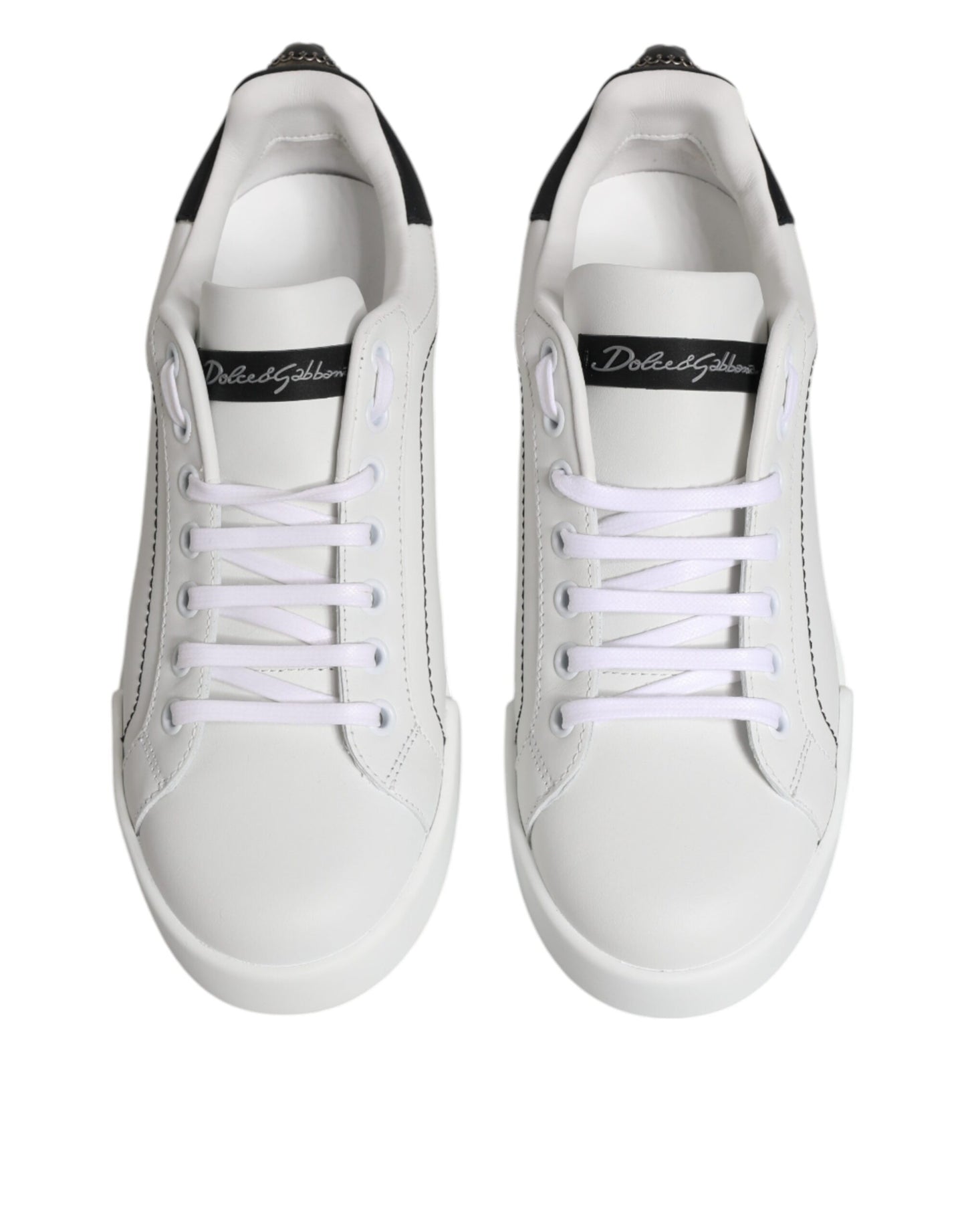 White Black Portofino Low Top Sneakers Shoes