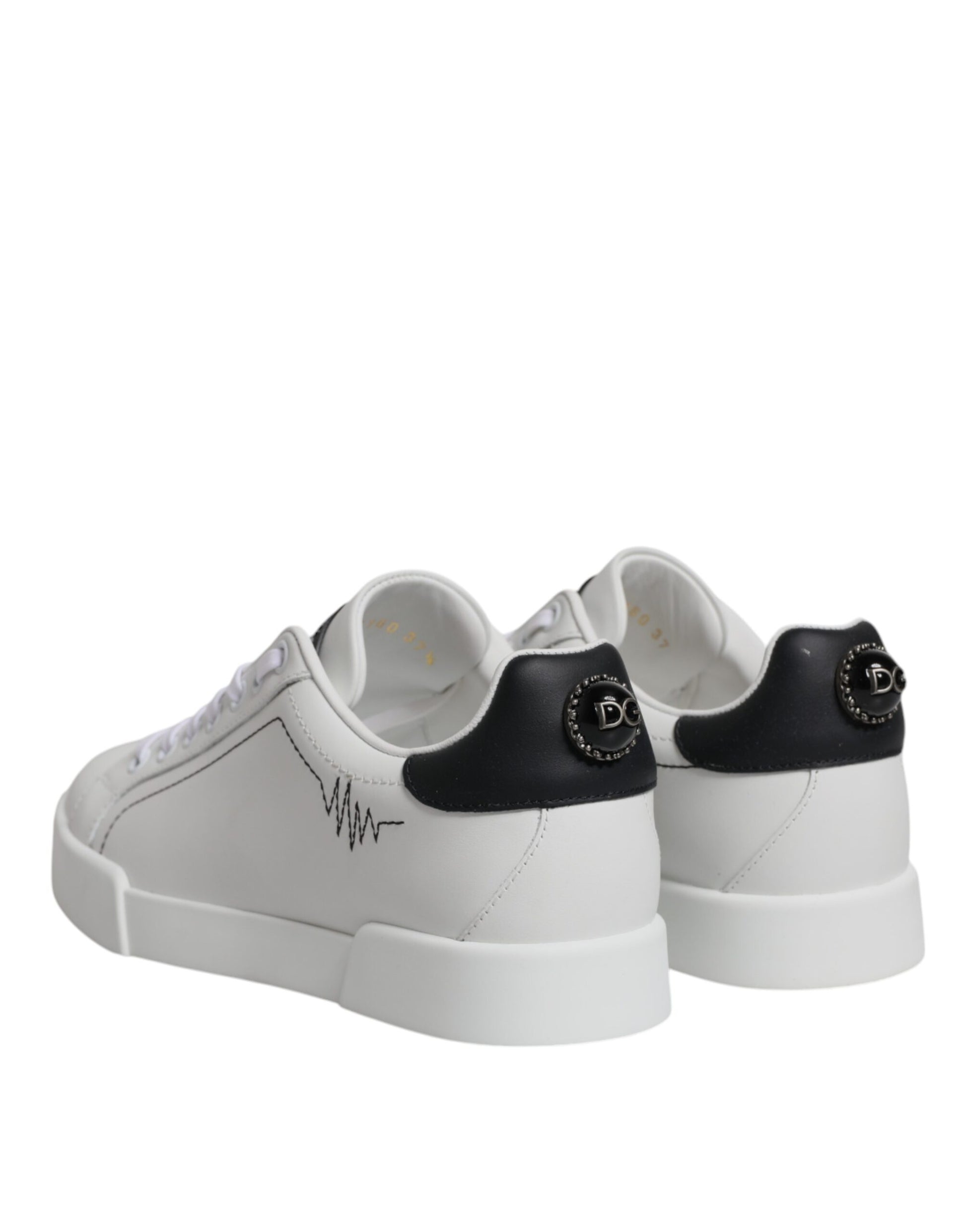 White Black Portofino Low Top Sneakers Shoes