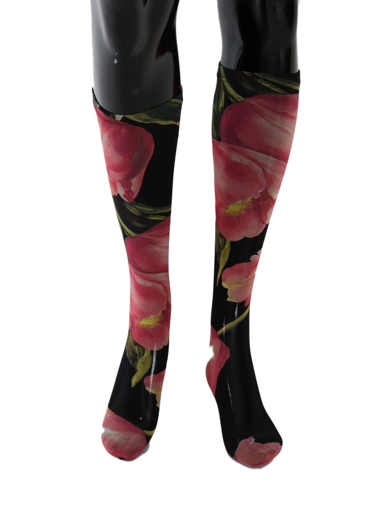 Floral Nylon Stretch Stockings