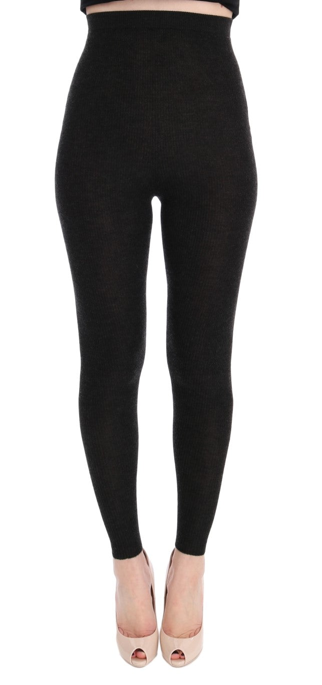 Elegant High-Waist Cashmere Tights Pants