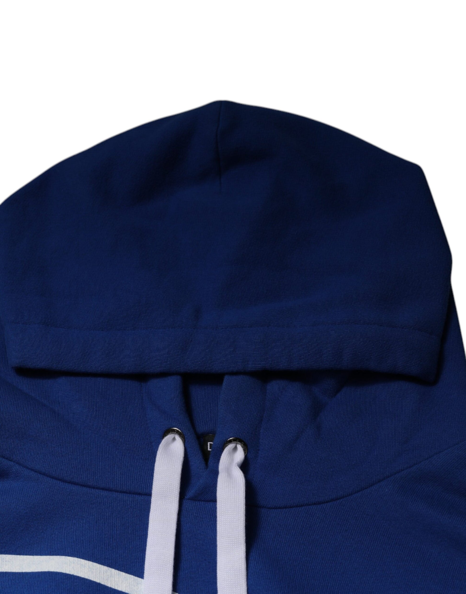 Blue Logo Print Hooded Sweatshirt Sweater