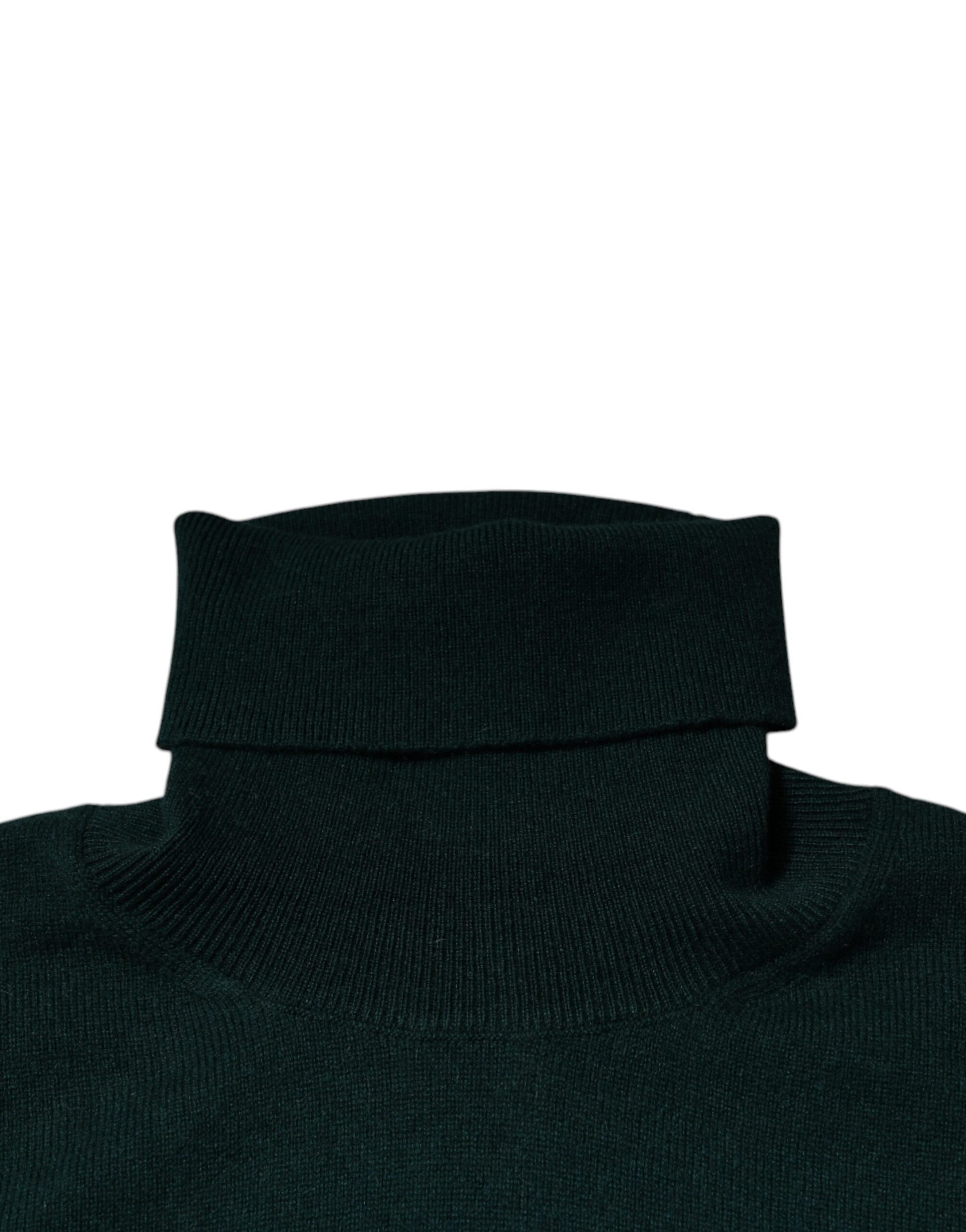 Green Cashmere Turtleneck Men Pullover Sweater