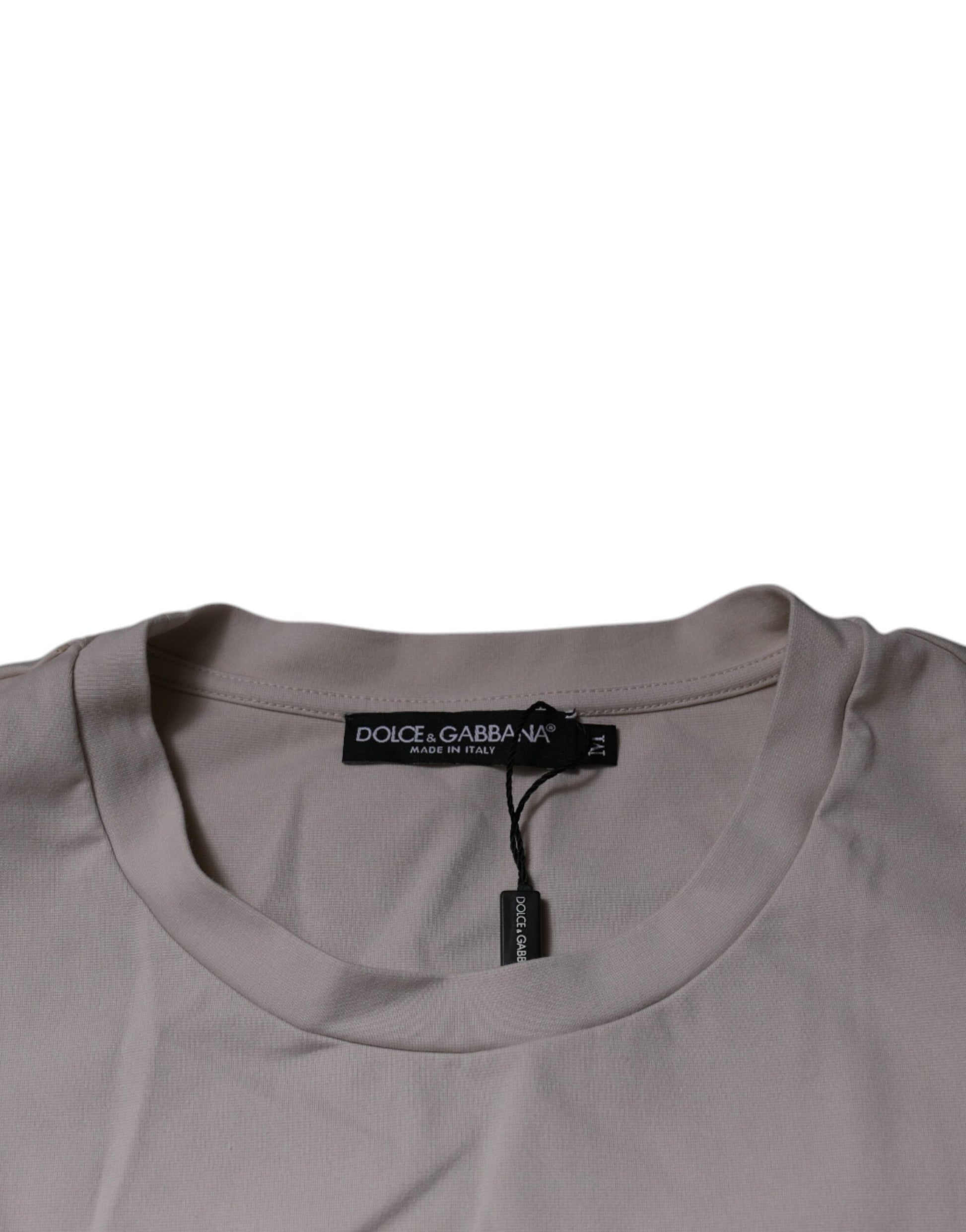 Beige DG Logo Crew Neck Short Sleeves T-shirt