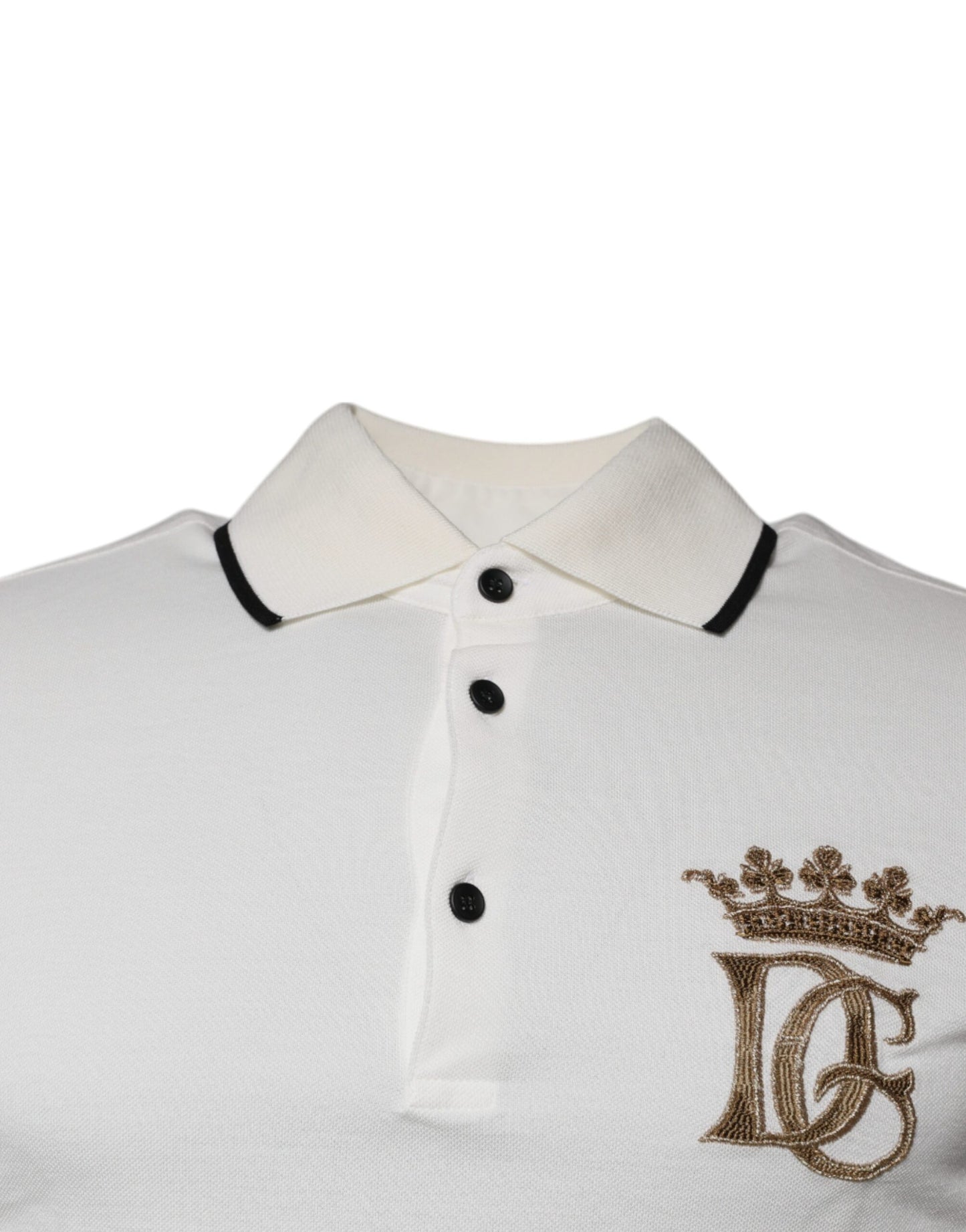 Off White Crown Cotton Collared Polo T-shirt