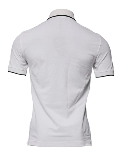 Off White Crown Cotton Collared Polo T-shirt