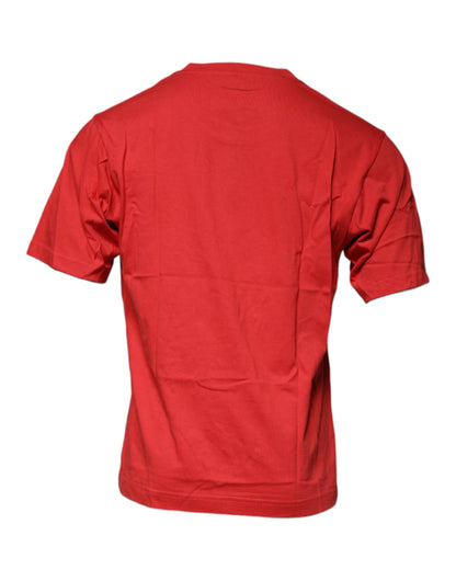 Red DG Logo Cotton Crew Neck T-shirt