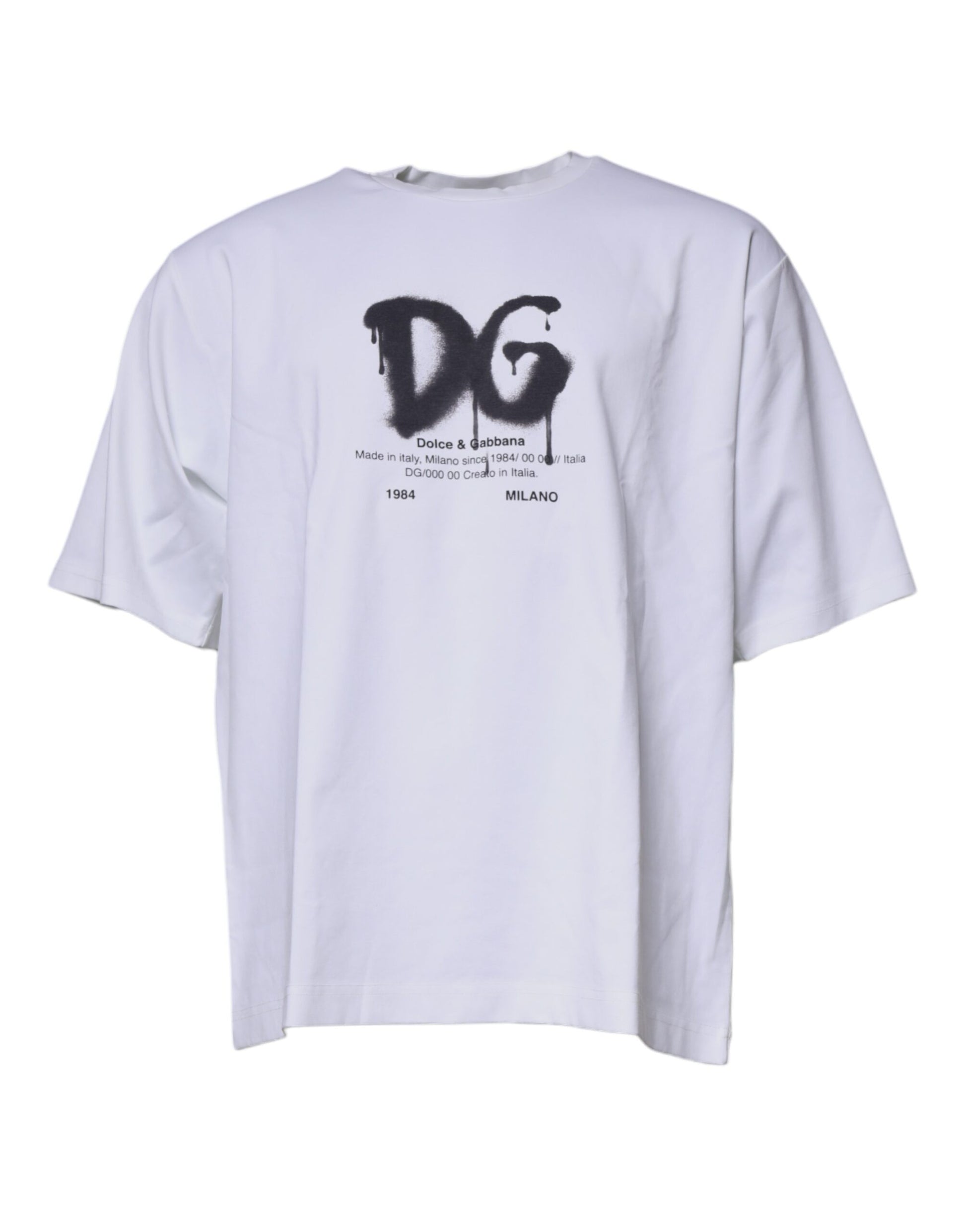 White DG Logo Cotton Crew Neck T-shirt