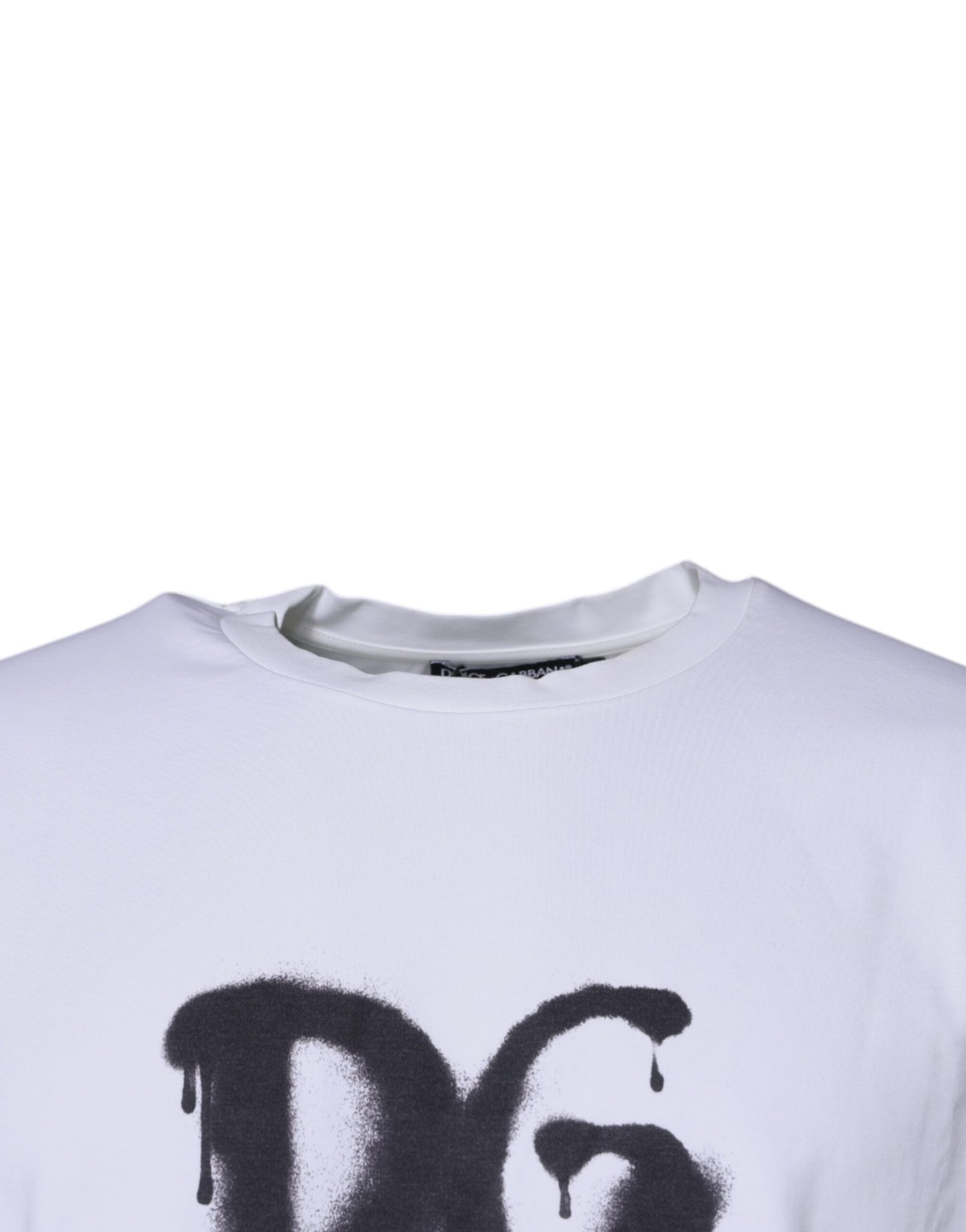 White DG Logo Cotton Crew Neck T-shirt