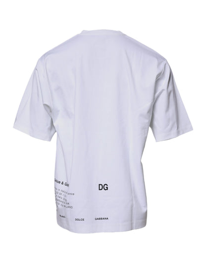 White DG Logo Cotton Crew Neck T-shirt