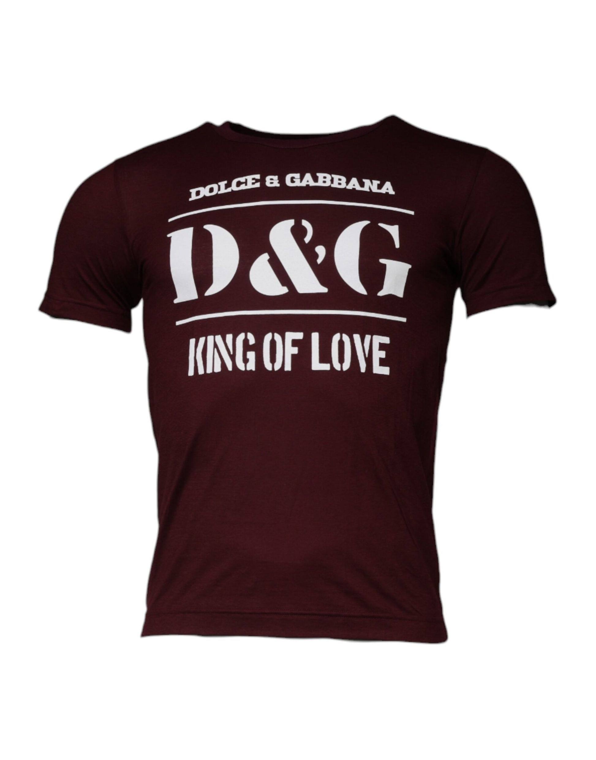 Dark Red D&G King Of Love Crew Neck T-shirt