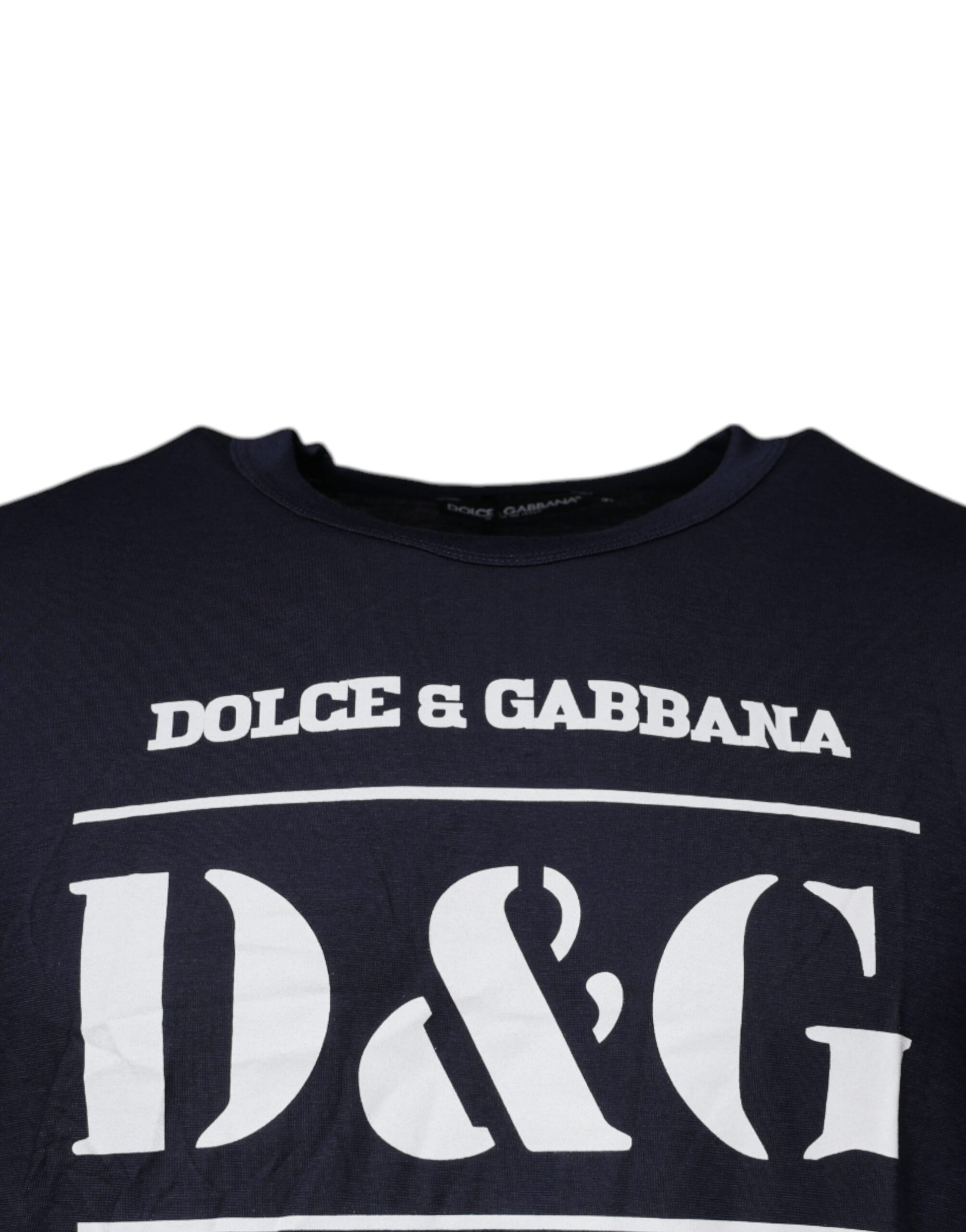 Blue D&G King Of Love Cotton Crew Neck T-shirt