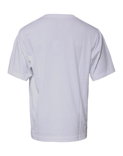 White DG Milano Cotton Crew Neck T-shirt