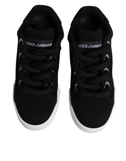 Black Portofino Low Top Sneakers Shoes