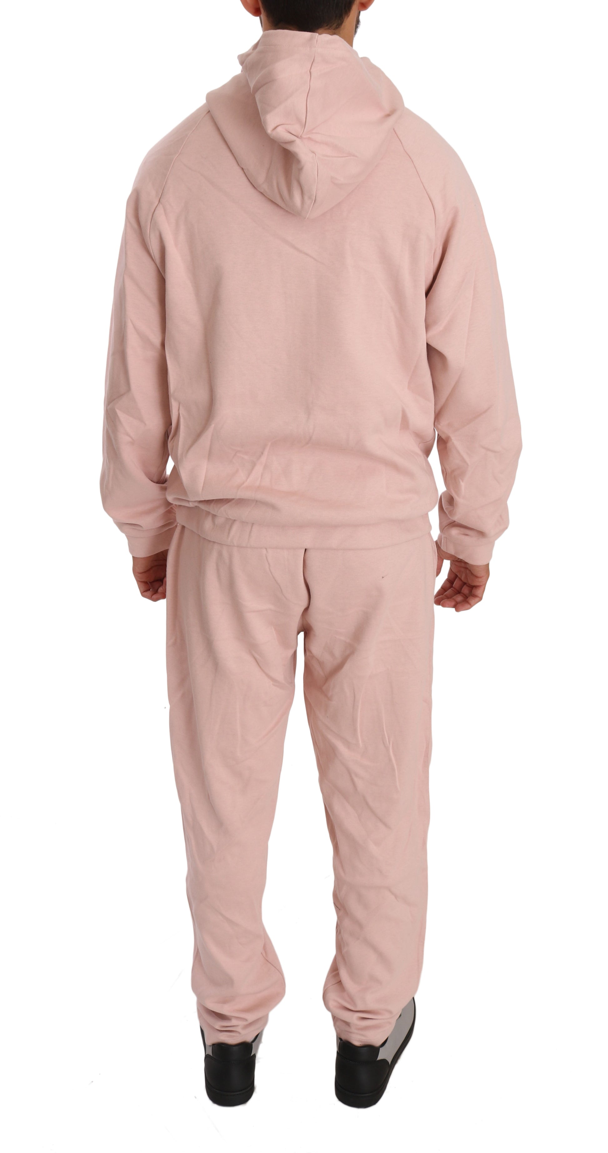 Elegant Pink Cotton Sweatsuit Luxury Comfort