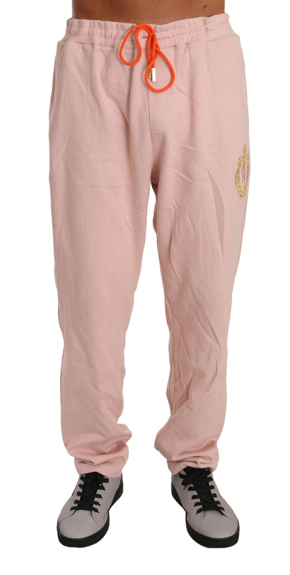 Elegant Pink Cotton Sweatsuit Luxury Comfort