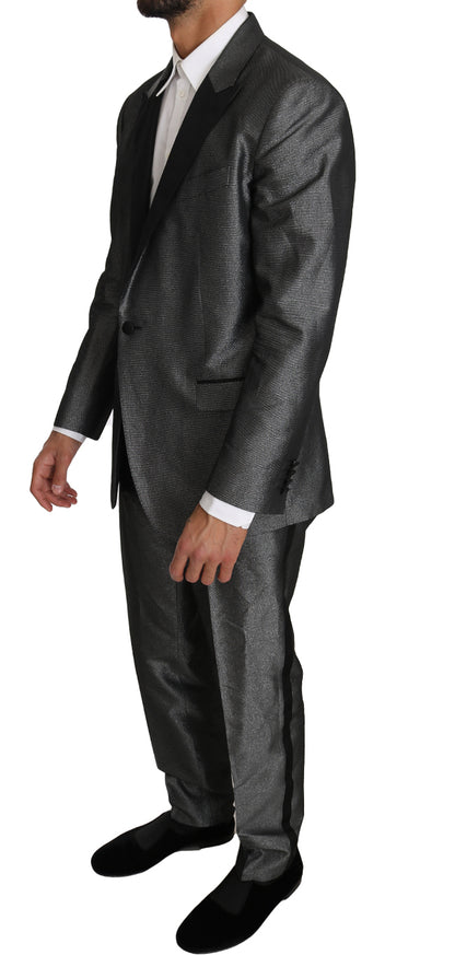 Elegant Gray Patterned Martini Suit