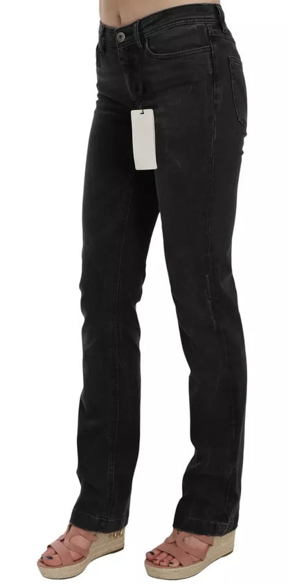 Black Slim Fit Cotton Jeans D&G Pants