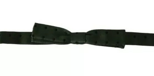 Green Silk Dotted Mens Necktie Bow Tie