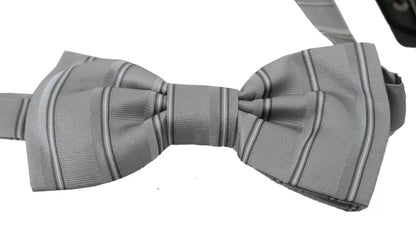 Light Gray Lining Adjustable Neck Butterfly Bow Tie