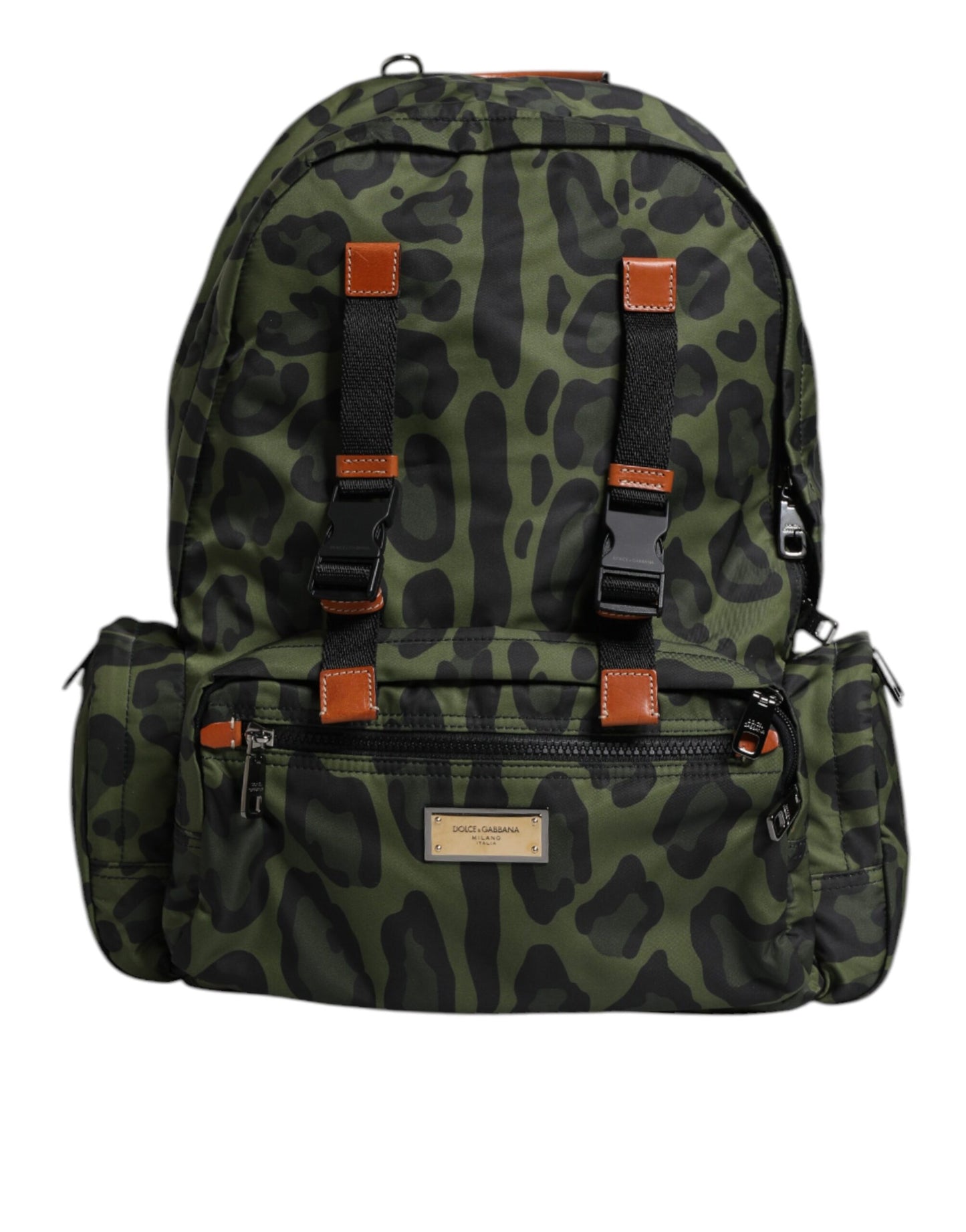 Green Leopard Nylon Travel Back Pack Bag