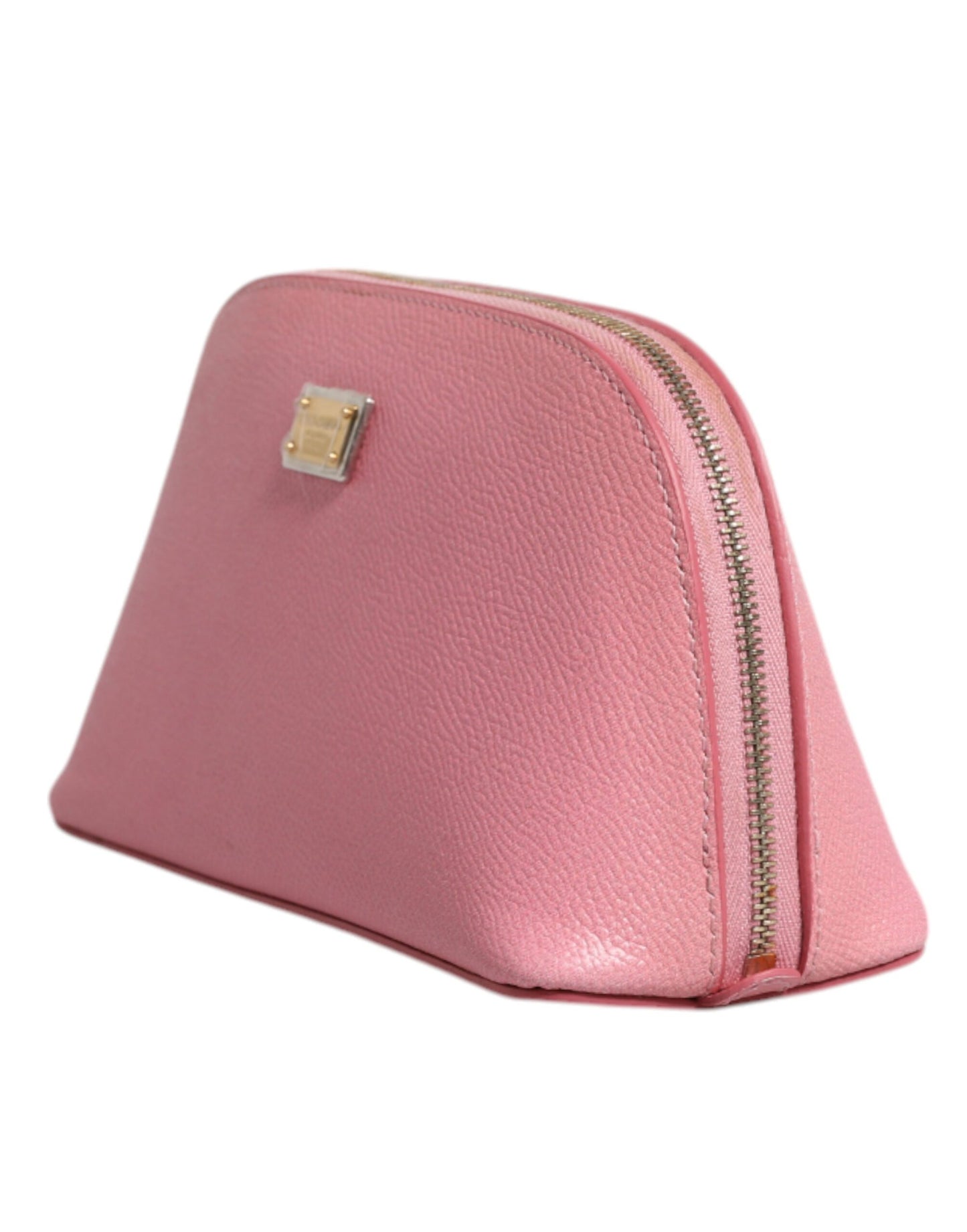 Pink Leather DG Logo Zip Around Hand Purse Pouch Wallet