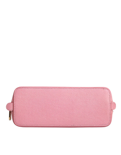 Pink Leather DG Logo Zip Around Hand Purse Pouch Wallet