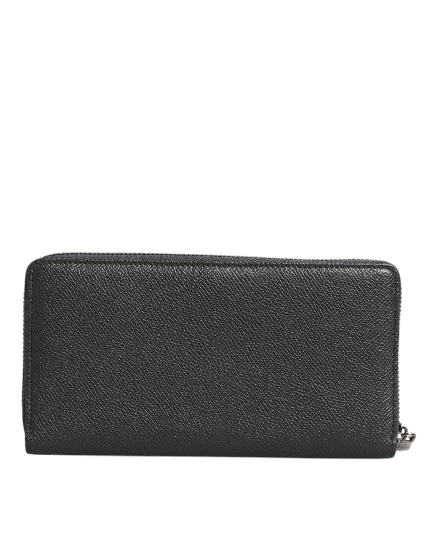 Dark Gray Leather DG Logo Zip Around Continental Wallet