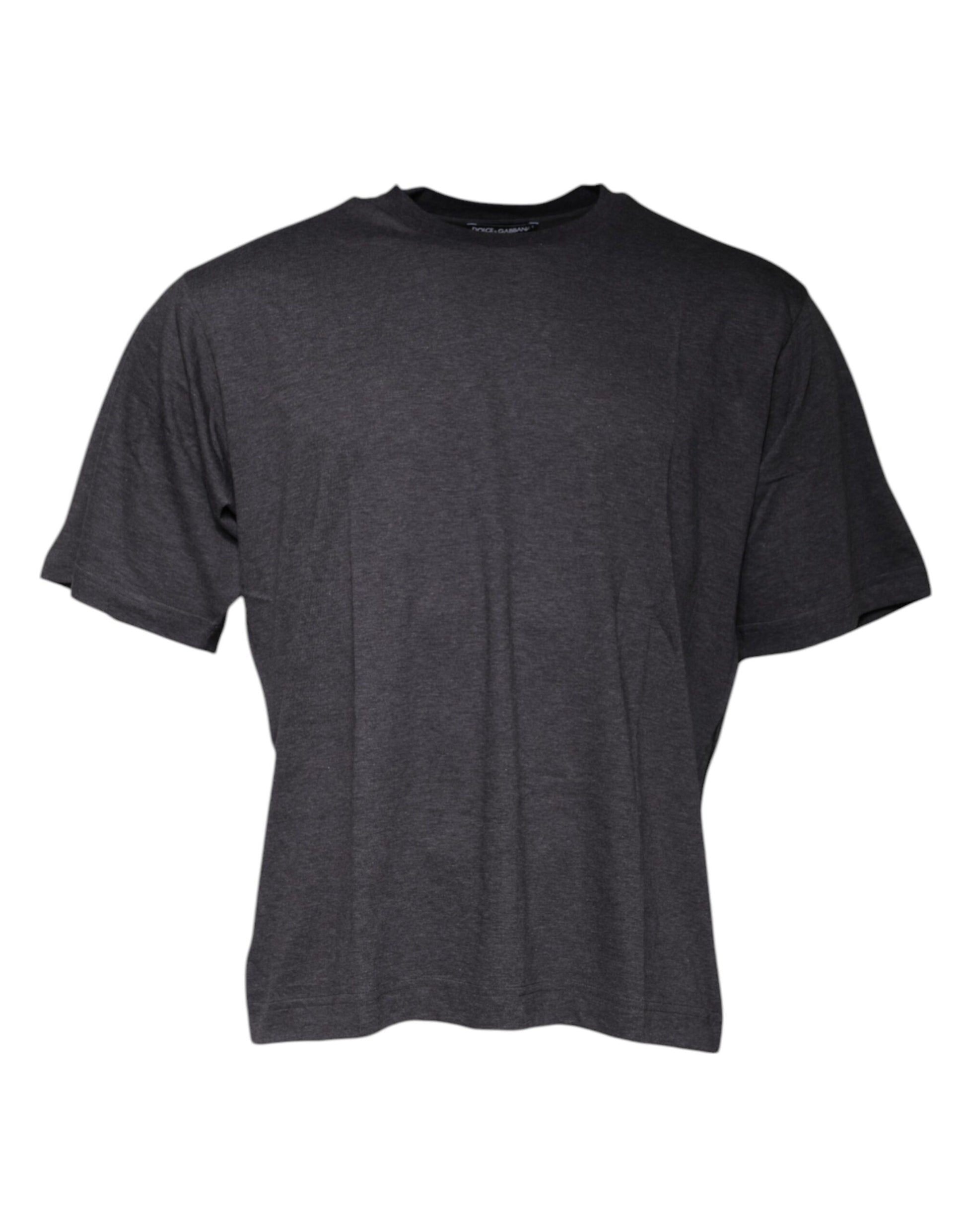 Dark Gray Crew Neck Short Sleeves T-shirt