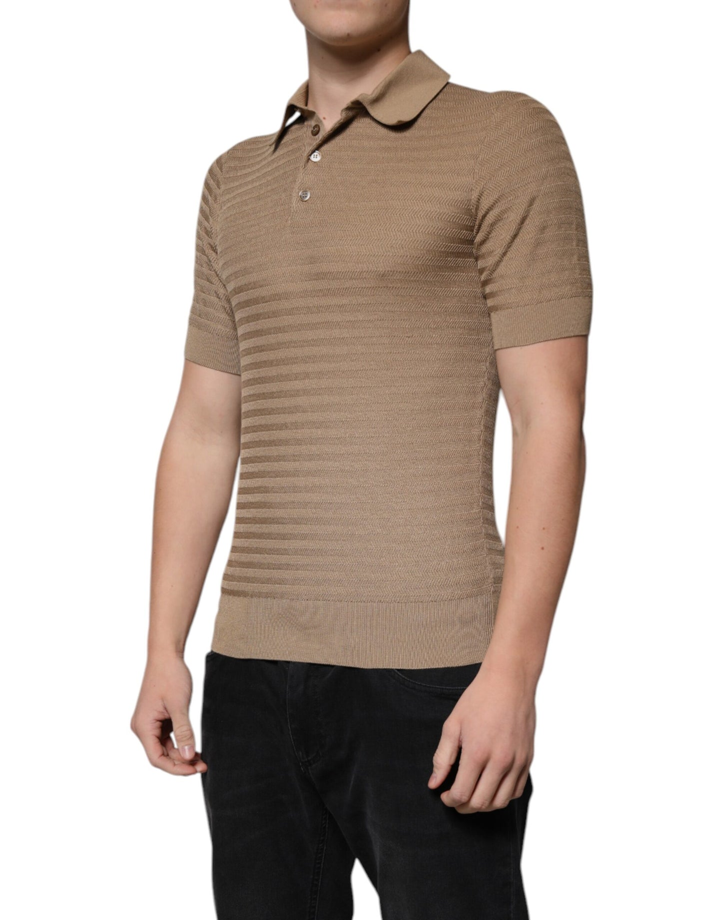 Brown Collared Short Sleeves Polo T-shirt