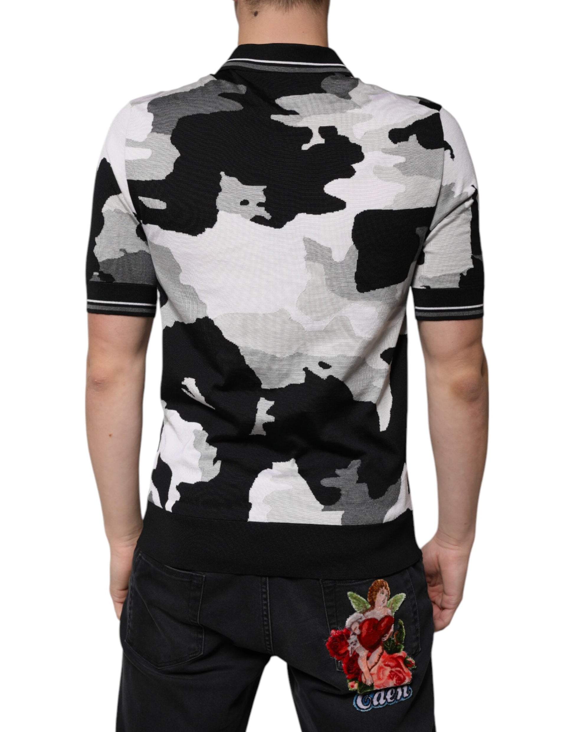 Multicolor Camouflage Collared Polo T-shirt