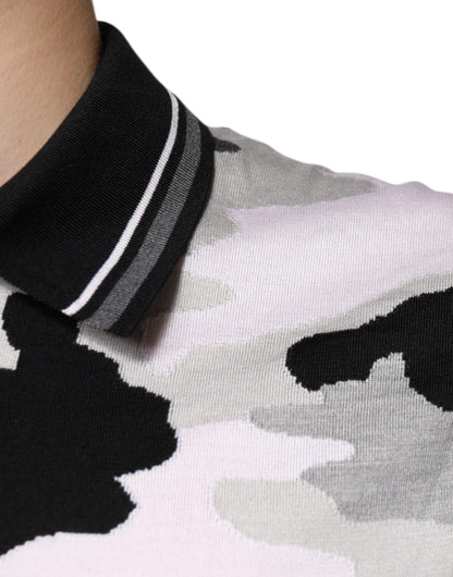 Multicolor Camouflage Collared Polo T-shirt