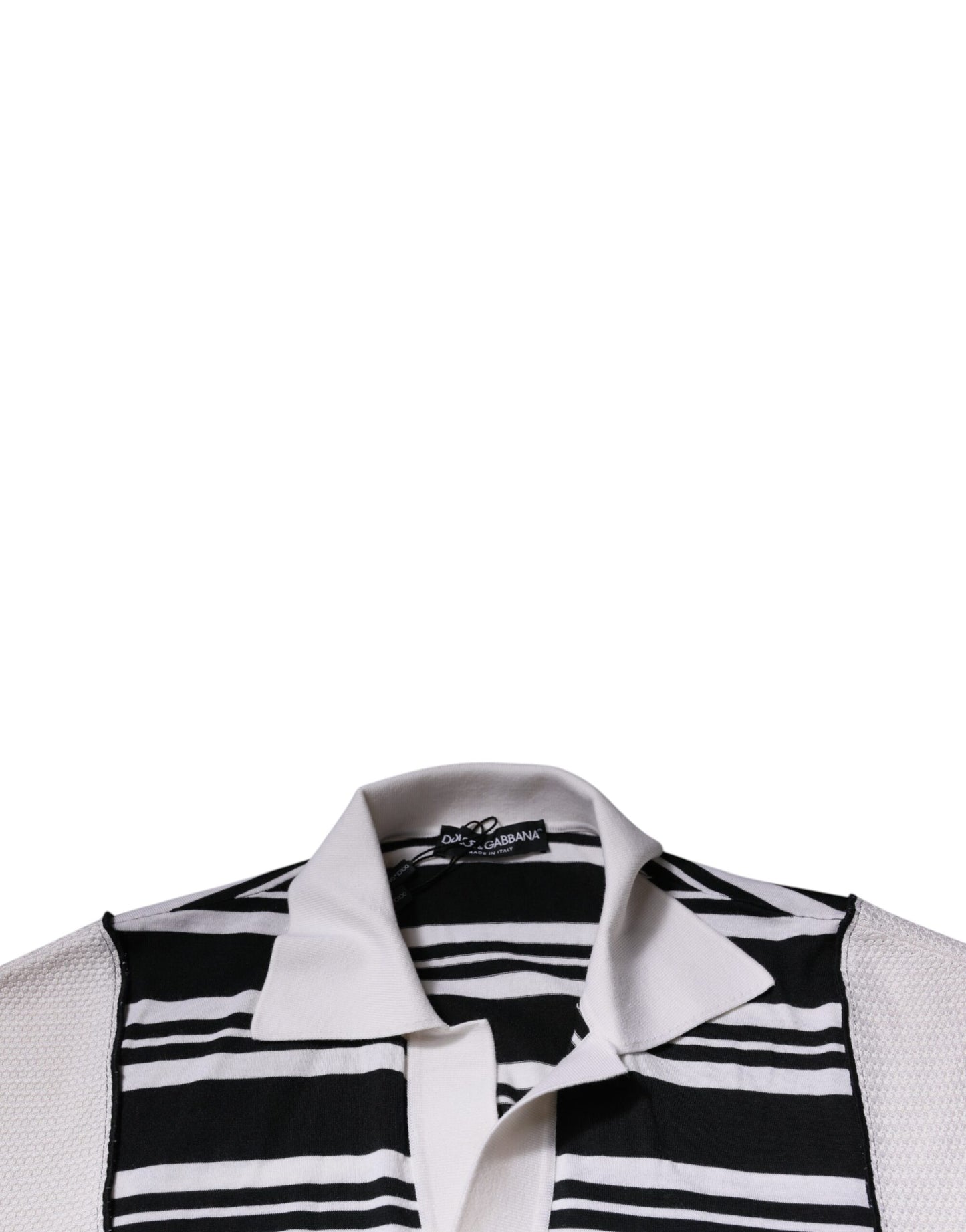 Black White Stripes Collared Polo T-shirt