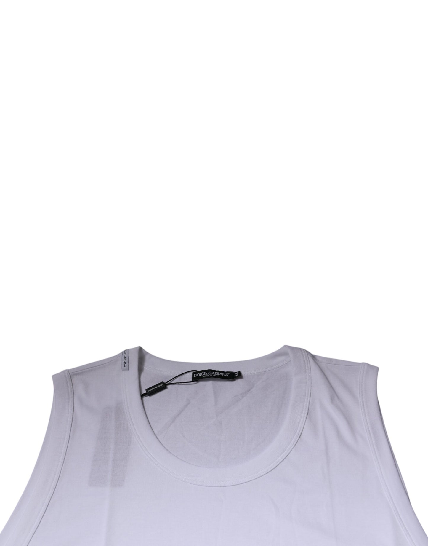 White Cotton Sleeveless Round Neck Tank T-shirt