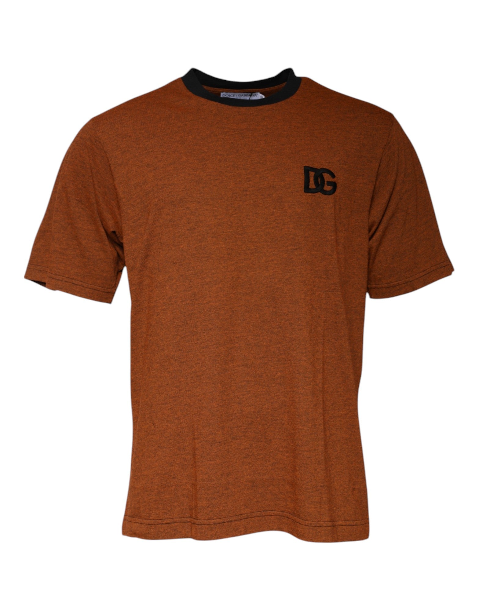 Brown DG Logo Polyester Crew Neck T-shirt