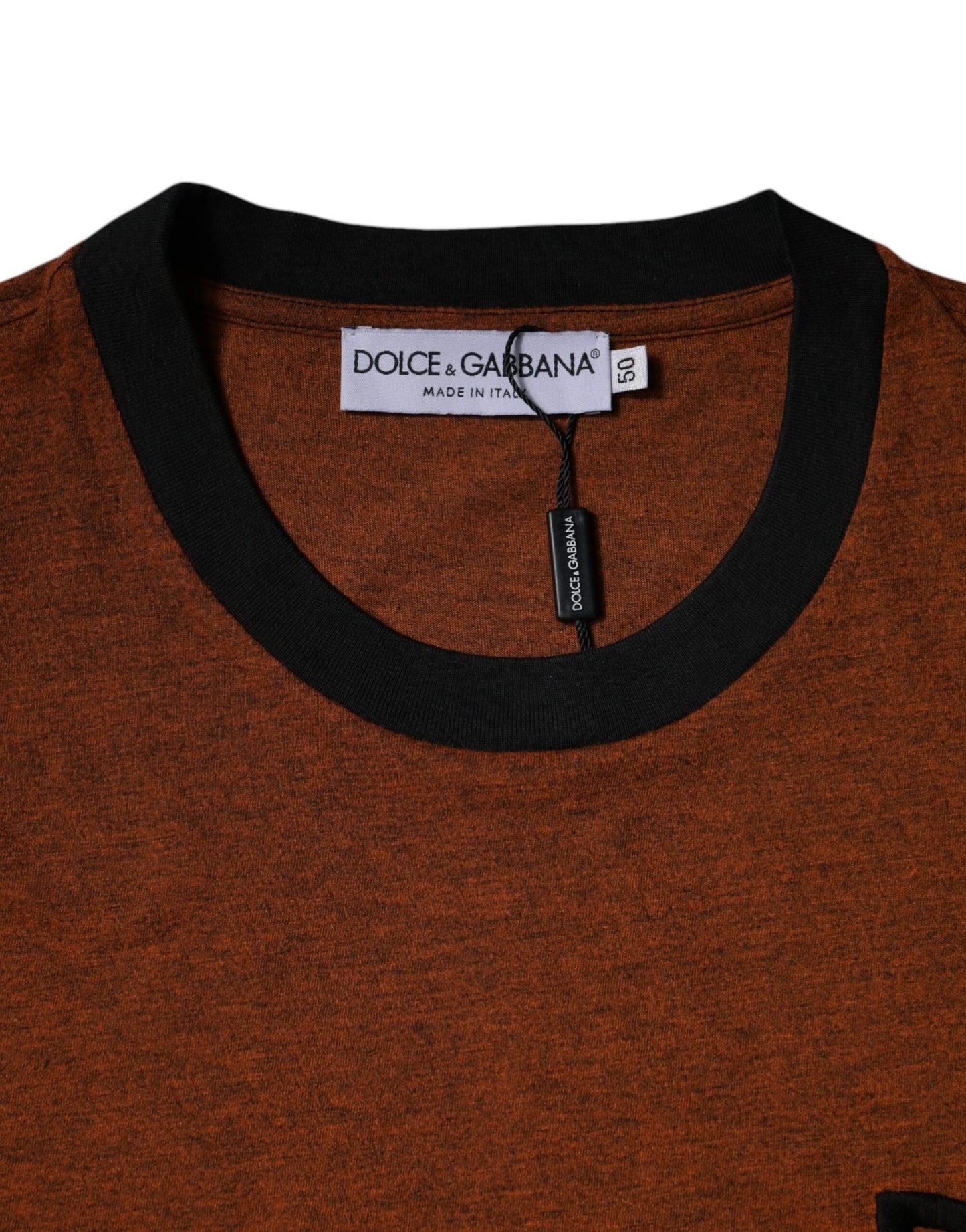 Brown DG Logo Polyester Crew Neck T-shirt