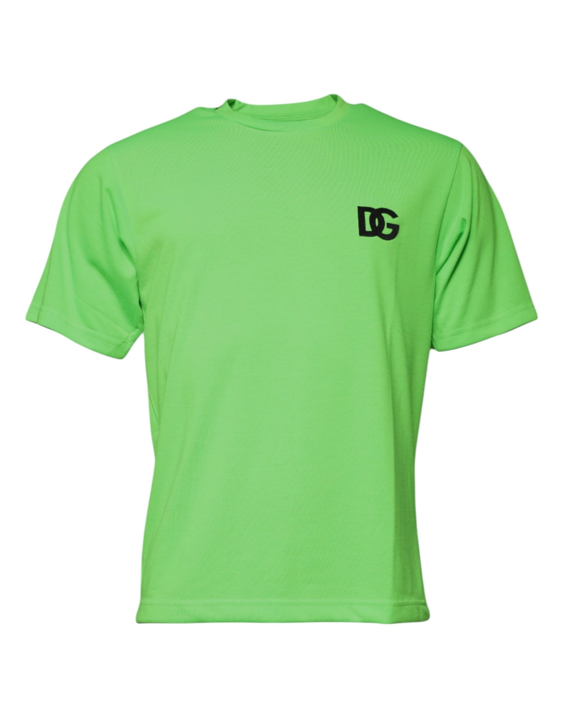 Green Logo Polyester Crew Neck T-shirt