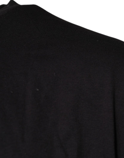 Black Logo Print Cotton Crew Neck T-shirt