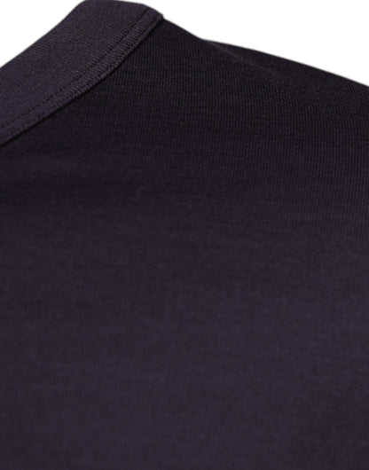 Violet Cotton Crew Neck Short Sleeves T-shirt