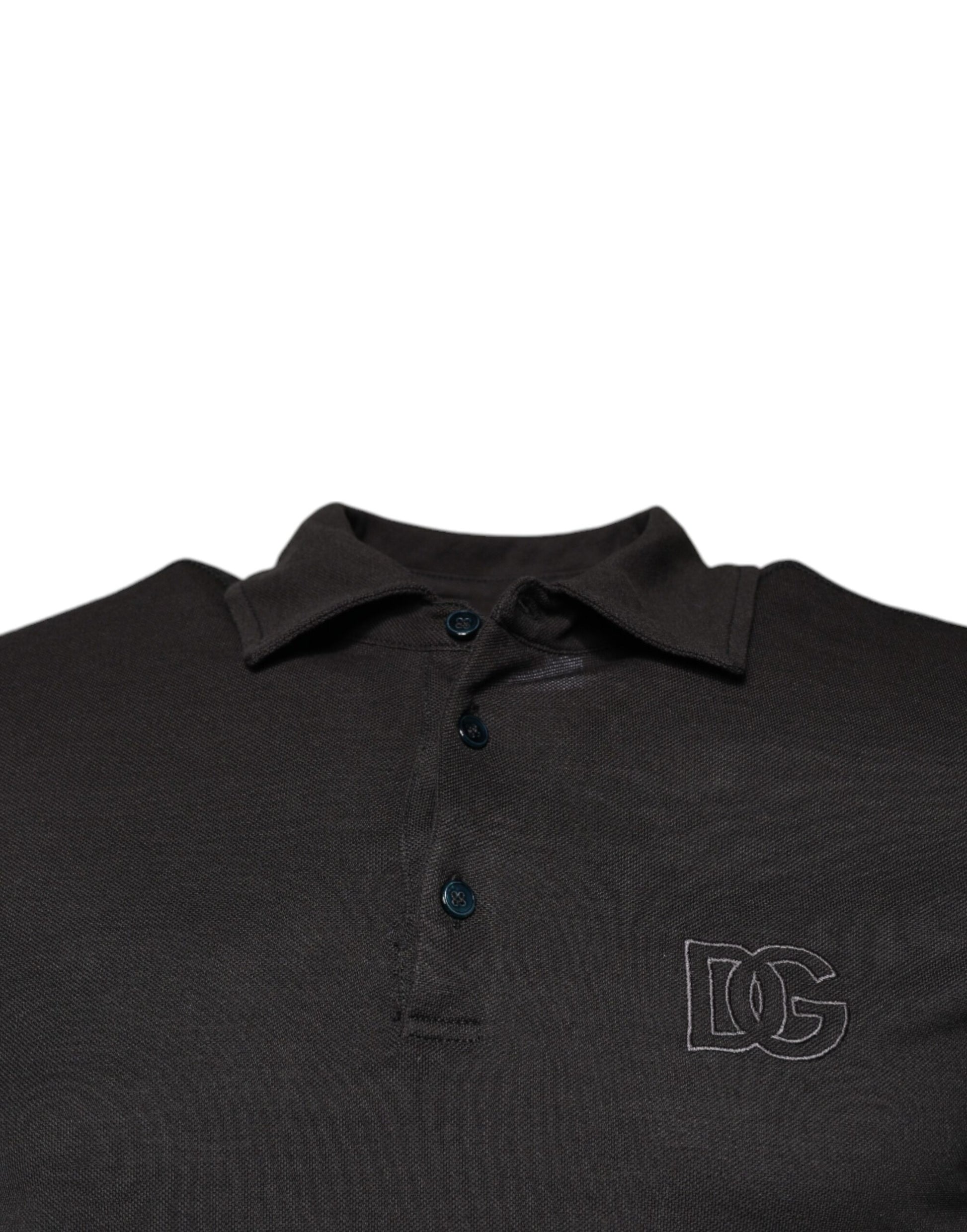 Dark Gray Collared Short Sleeves Polo T-shirt