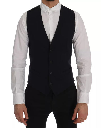 Blue Waistcoat Wool Stretch STAFF Vest