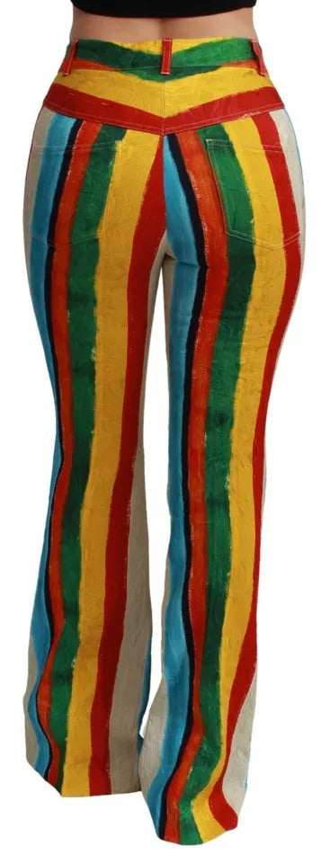 Multicolor Flared Riga Pittorica Pants