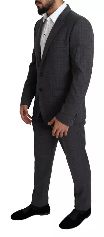 Gray Wool Men Formal 2 Piece MARTINI Suit