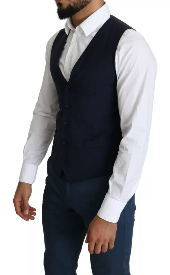 Navy Blue Men Formal Dress Waistcoat Vest