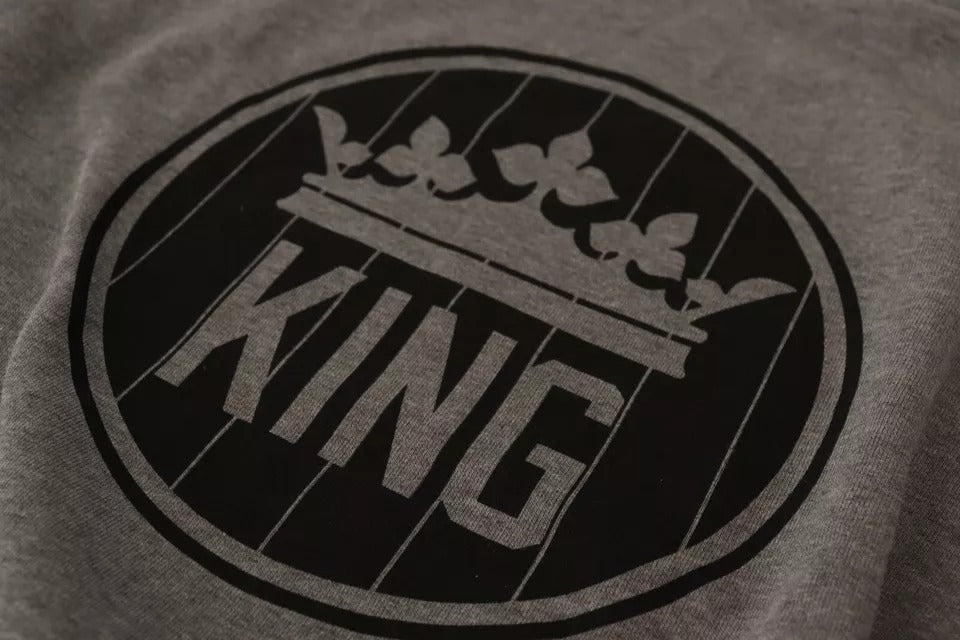 Gray Crown King Cotton Pullover Sweater