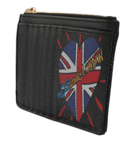 Black Leather #DGLovesLondon Cardholder Case Wallet